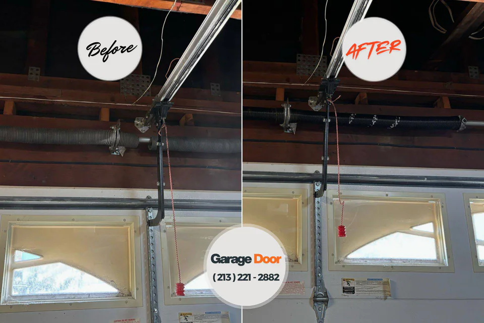 Before and after: garage door repair Williamson, WV